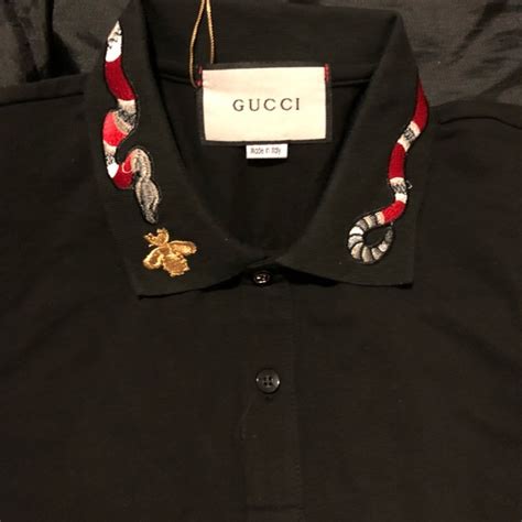 mens gucci polo shirt sale|Gucci polo snake collar.